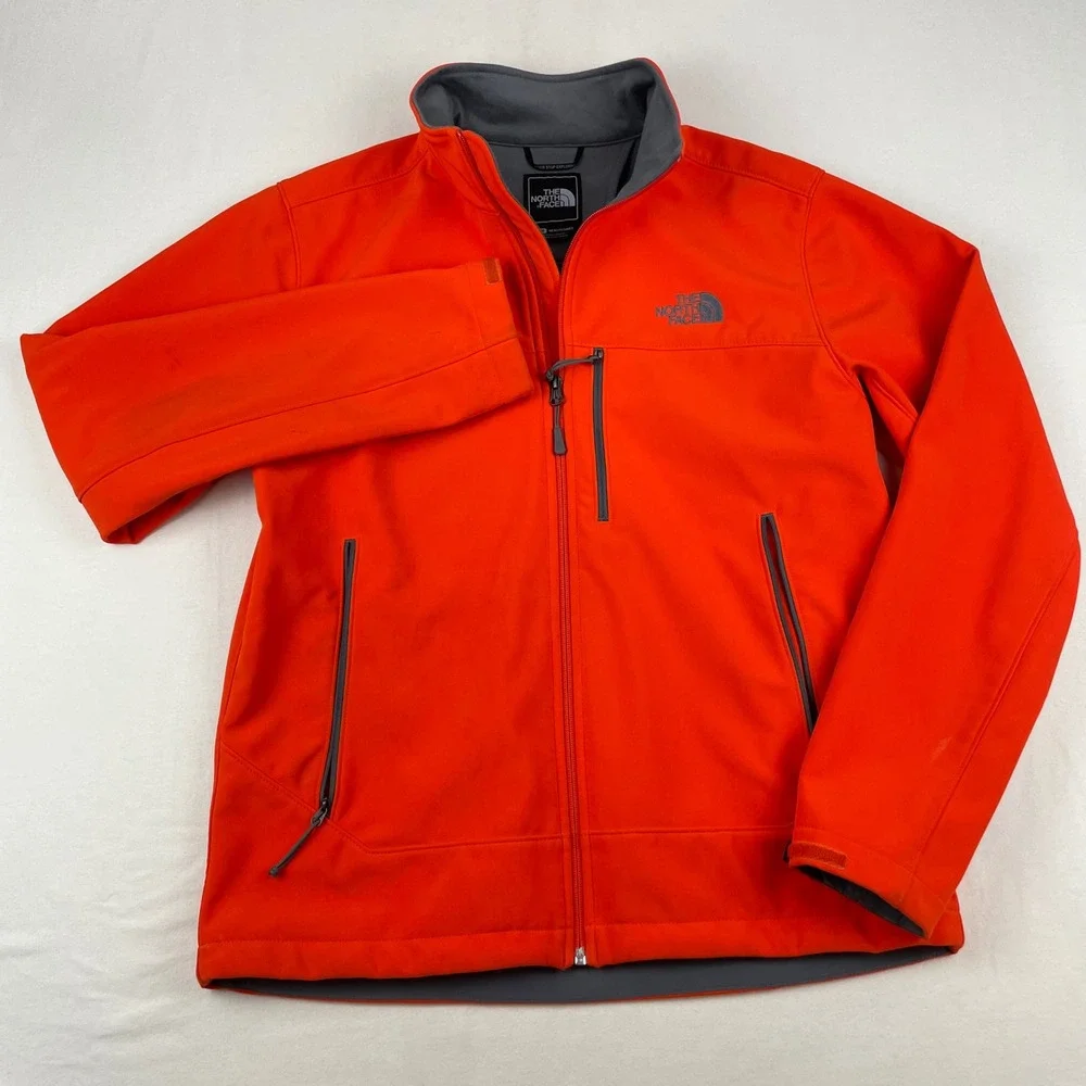 The North Face Mens Apex Bionic Softshell Jacket Orange Grey Medium Windproof